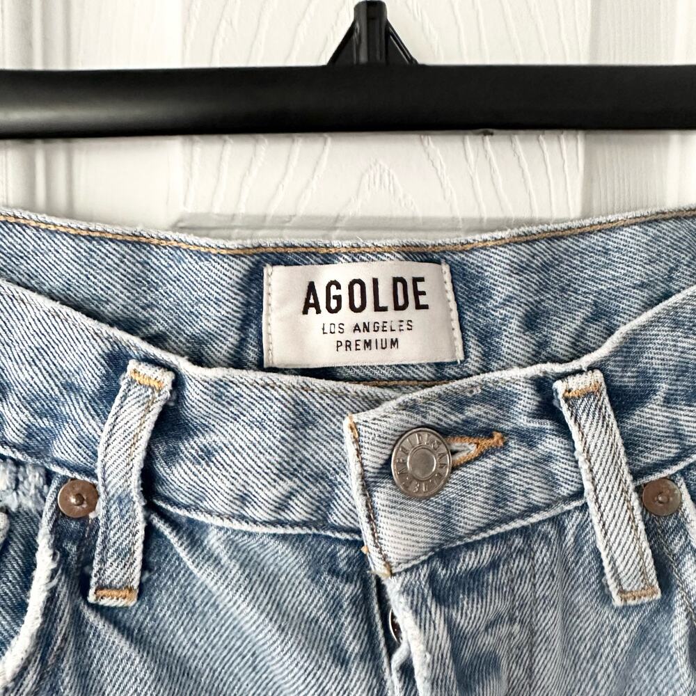 Agolde Parker Vintage Distressed Cut Off Denim Shorts in Swapmeet 26 - Picture 11 of 14